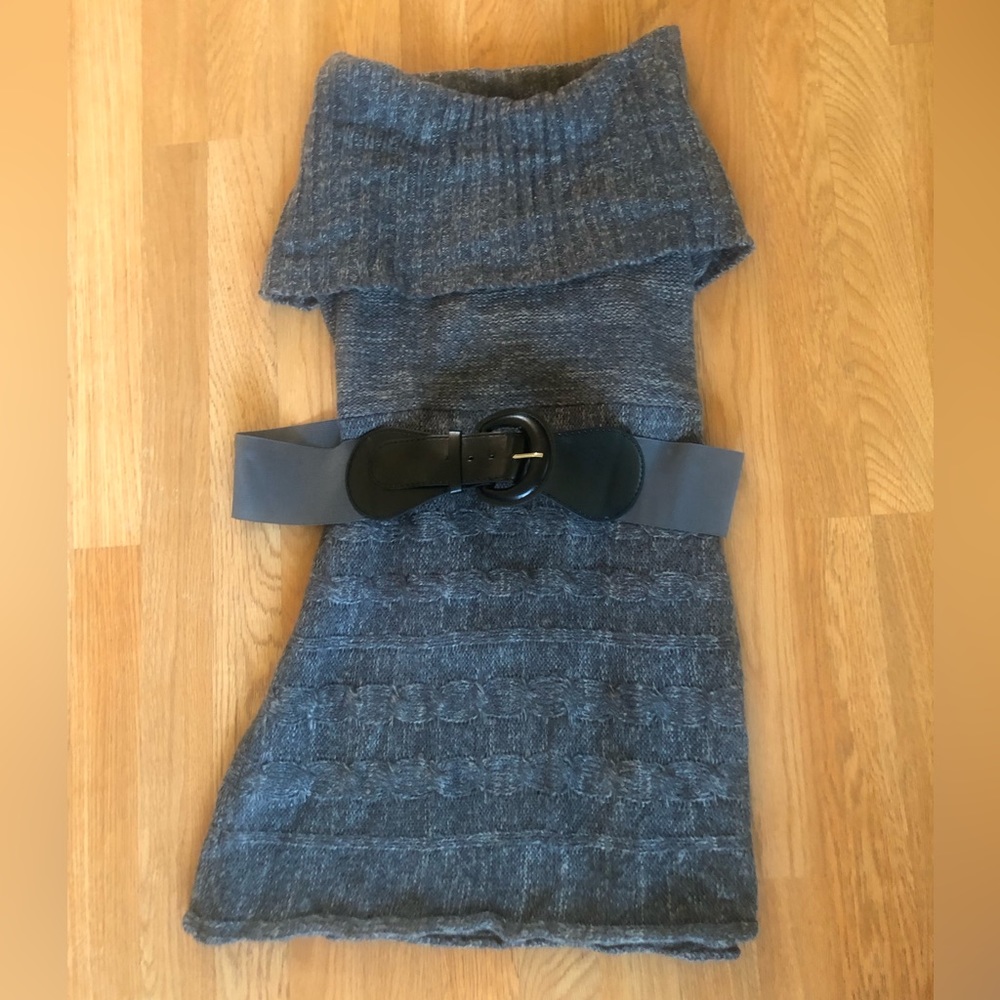 Route66 Cap Sleeve Cowl Neck Sweater Dress with Belt XL